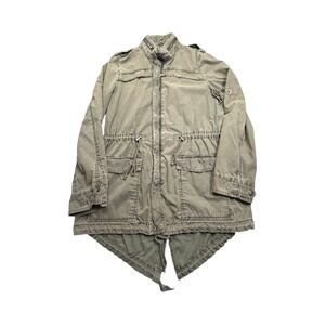 Levis Utility Jacket Womens S Olive Green Fishtail Cotton Field Coat Workwear